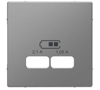 Накладка USB розетки, нержавеющая сталь, Merten MTN4367-6036