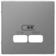 Накладка USB розетки, нержавеющая сталь, Merten MTN4367-6036