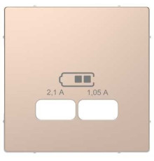 Накладка USB розетки, шампань (металл), Merten MTN4367-6051