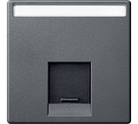 Накладка компьютерной розетки RJ45, одинарная, антрацит, Merten MTN465814