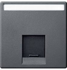 Накладка компьютерной розетки RJ45, одинарная, антрацит, Merten MTN465814