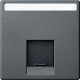 Накладка компьютерной розетки RJ45, одинарная, антрацит, Merten MTN465814