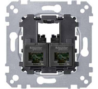 Розетка компьютерная RJ45 UTP, двойная, Merten MTN4575-0002