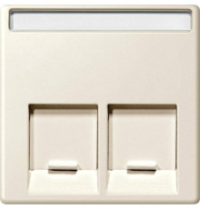Накладка компьютерной розетки RJ45, двойная, бежевый, Merten MTN469944