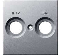 Накладка телевизионной двойной розетки TV/R+SAT, алюминий, Merten MTN299260