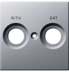 Накладка телевизионной двойной розетки TV/R+SAT, алюминий, Merten MTN299260
