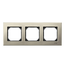 Рамка 3 поста, титан, Merten M-Elegance Металл MTN403305