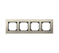 Рамка 4 поста, титан, Merten M-Elegance Металл MTN403405