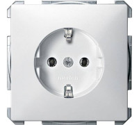 Розетка электрическая с заземлением, белый, Merten MTN2301-4019