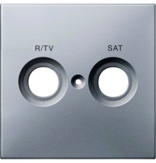 Накладка телевизионной двойной розетки TV/R+SAT, алюминий, Merten MTN299660
