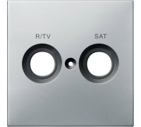 Накладка телевизионной двойной розетки TV/R+SAT, сталь, Merten MTN299646
