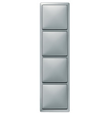 Рамка 4 поста, сталь, Merten Artec MTN481446