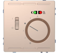 Терморегулятор для теплого пола с датчиком, шампань (металл), Merten MTN5764-6051