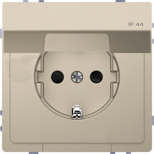 Розетка электрическая с крышкой, IP44, сахара, Merten MTN2314-6033