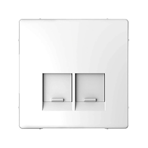 Накладка компьютерной розетки RJ45, двойная, белый лотос, Merten MTN4572-6035