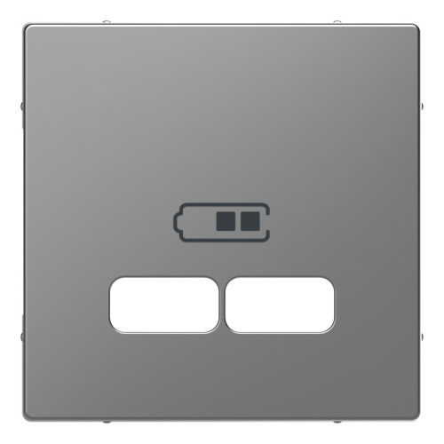 Накладка USB розетки, нержавеющая сталь, Merten MTN4367-6036
