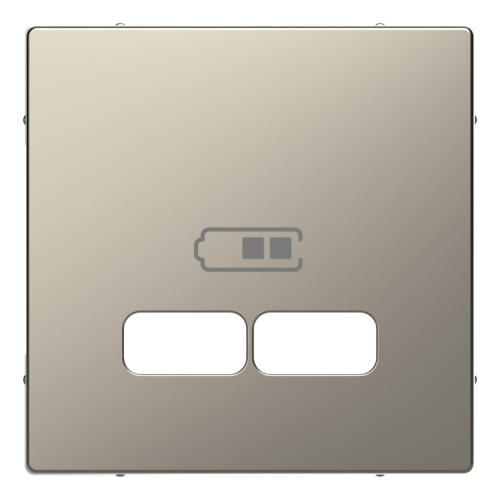 Накладка USB розетки, никель (металл), Merten MTN4367-6050
