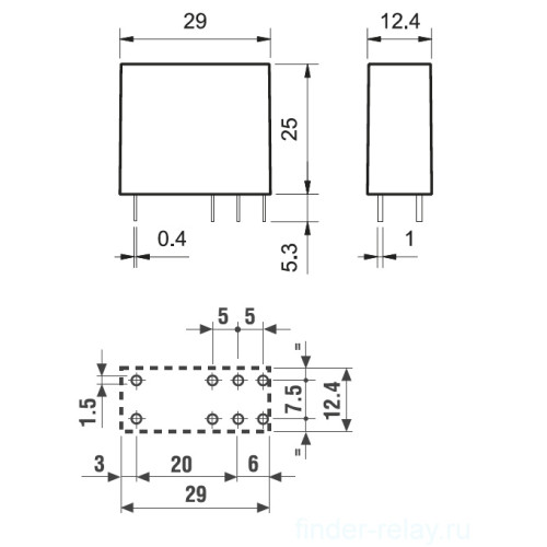 Реле 8А, катушка 24 В переменного тока, 405280240000 Finder
