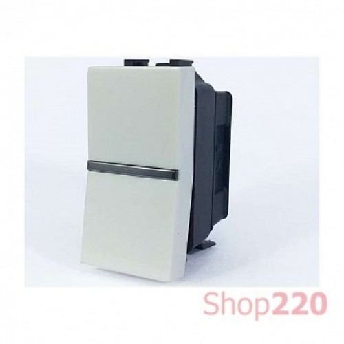 Кнопка без фиксации, 1мод., белый, Zenit ABB N2104.7 BL