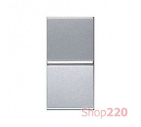 Кнопка без фиксации, 1мод., серебристый, Zenit ABB N2104.7 PL