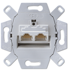 Розетка компьютерная RJ45 экранированная двойная (механизм), Jung A500 UAE8-8UPOK6