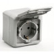 Розетка IP44 накладная, серый, 782393 Legrand Forix