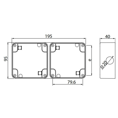 Коробка накладная для механизмов IP66, двойная, DIS137102 DKC