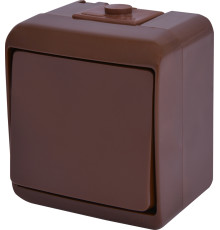 Выключатель 1-клавишный накладной, коричневый, IP 54 Hermetics ETI 4668040
