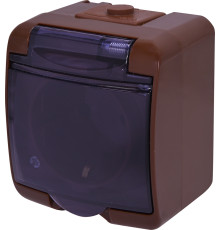 Розетка накладная, коричневый/черная крышка, IP 54 Hermetics ETI 4668051
