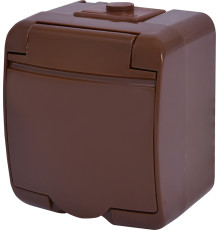 Розетка накладная, коричневый, IP 54 Hermetics ETI 4668050