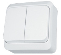 Выключатель 2-х клавишный накладной, белый, Prima WDE001050 Schneider Electric