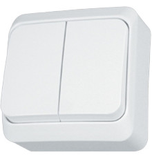 Выключатель 2-х клавишный накладной, белый, Prima WDE001050 Schneider Electric