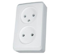 Розетка двойная накладная, белый, Prima WDE001040 Schneider Electric