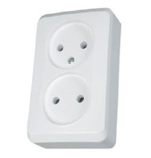 Розетка двойная накладная, белый, Prima WDE001040 Schneider Electric