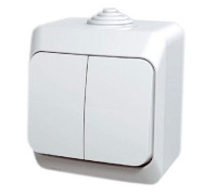 Выключатель 2-клавишный накладной, белый, IP 44 Cedar WDE000550 Schneider Electric