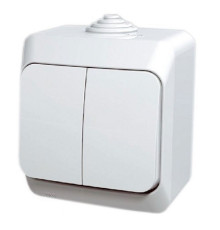 Выключатель 2-клавишный накладной, белый, IP 44 Cedar WDE000550 Schneider Electric