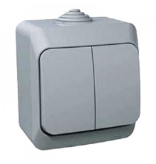 Выключатель 2-клавишный накладной, серый, IP 44 Cedar WDE000650 Schneider Electric