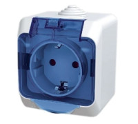 Розетка накладная, белый/черная крышка, IP 44 Cedar WDE000543 Schneider Electric