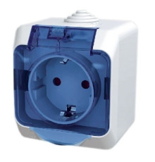 Розетка накладная, белый/черная крышка, IP 44 Cedar WDE000543 Schneider Electric