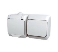 Выключатель + розетка, накладной монтаж, белый, IP 44 Cedar WDE000500 Schneider Electric