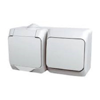 Выключатель + розетка, накладной монтаж, белый, IP 44 Cedar WDE000500 Schneider Electric