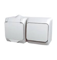 Выключатель + розетка, накладной монтаж, белый, IP 44 Cedar WDE000500 Schneider Electric