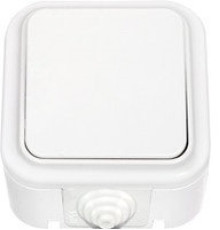 Выключатель проходной накладной, белый, IP 54, Пралеска Bylectrica А6 10-868