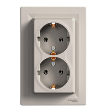Розетка двойная с заземлением, бронза, EPH9900169 Schneider Asfora