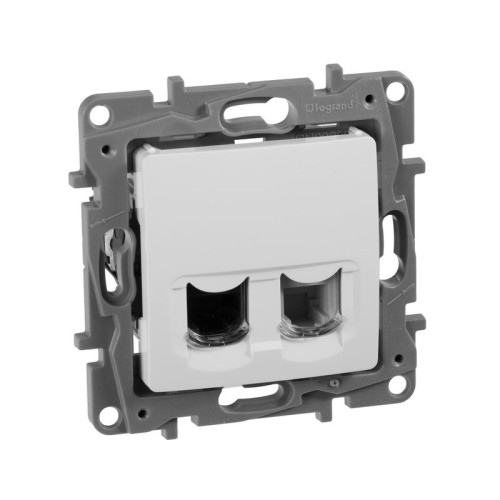 Розетка телефонная RJ-11 и компьютерная RJ-45, белый, 672252 Legrand Etika