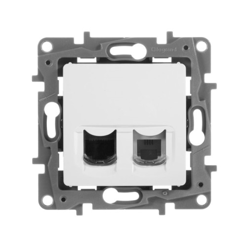 Розетка телефонная RJ-11 и компьютерная RJ-45, белый, 672252 Legrand Etika
