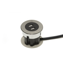 Врезная розетка USB, нержавеющая сталь, Versadot USB ASA 060.30Y.00004