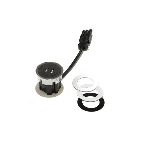 Врезная розетка USB, нержавеющая сталь, Versadot USB ASA 060.30Y.00004