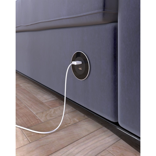 Врезная розетка USB, черный, Versadot USB ASA 060.30Y.00006