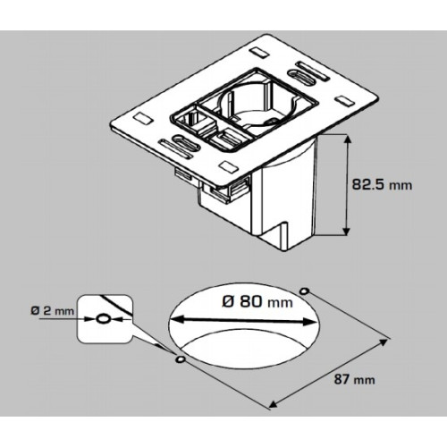 Розетка 220В с USB в столешницу, белый, Versapad ASA 060.08F.00001
